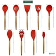 thumbnail image 2 of Elyon Tableware® 9-Piece Red Colored Silicone Kitchen Utensils Set with Wooden Handles, 2 of 5
