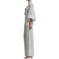 thumbnail image 6 of JIAYUE Women 2 Piece Outfit Turtleneck Puff Balloon 3/4 Sleeve Blouse High Waist Wide Leg Pants Set for Outings Wear, 6 of 8