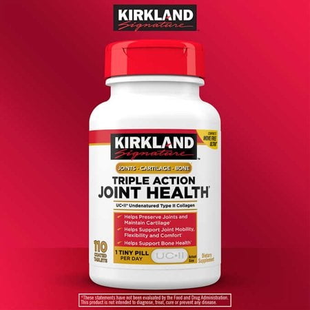 Kirkland Triple Action Joint Health Type II Collagen 110 Count Boron and HA 