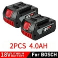 thumbnail image 1 of New GSR BAT618 BAT610 for Bos*ch Professional 18V 4.0AH Li-ion 2x Battery Replacement with LED, 1 of 5
