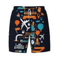 thumbnail image 4 of Lsque Mens Swim Trunks Creative Transport Pattern - Bathing Suit Compression Liner - Beach Swim Shorts Swimwear - (S-3XL) - Stretch Quick Dry -Medium, 4 of 9