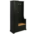 thumbnail image 5 of 70 Inch Hall Tree with Flip-Up Bench, Minimalist Hallway Shoe Cabinet with Adjustable Shelves, Multifunction Coat Tree with Hanging Hooks and Storage Cabinet for Living Room Entryway Mudroom, Black, 5 of 9