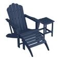 thumbnail image 3 of WestinTrends Highland 3-Piece Adirondack Chair with Cup Holder and Folding Ottoman and Table Set, Navy Blue, 3 of 16