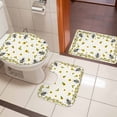 thumbnail image 5 of Sunflower Bee Bathroom Rugs Set Country Summer Floral Bee Nest Non Slip Absorbent Soft Bath Mats 3 Piece Set with Bathroom Rug, U-Shaped Floor Mat, Toilet Seat Cover Large Size, 5 of 9