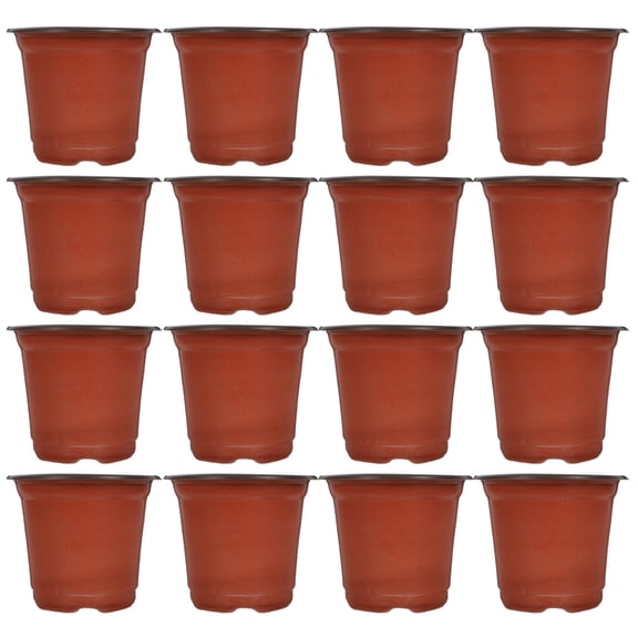 Mobutofu 50Pcs Indoor Pots Plastic Flowerpot Brown Breathable For Desk Organization 11.8X7.9X3.3In