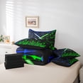 thumbnail image 6 of Feelyou Neon Lightning Twin Bedding Sets 7pcs, Green Blue Honeycomb Bedding Comforter Set, 6 of 8