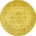 thumbnail image 1 of Ahgly Company Indoor Round Medallion Yellow Traditional Area Rugs, 5' Round, 1 of 4