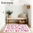 thumbnail image 3 of ODIKA 4'x6' Machine Washable Non-Slip Area Rug, Nordic Tomte Restroom Ensemble Yuletide Elf High Traffic Rug with Pad, Pink, 736122, 3 of 8