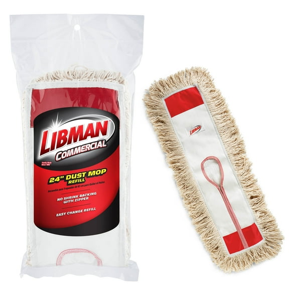 Libman 24" Cotton Dust Mop Refill Machine Washable