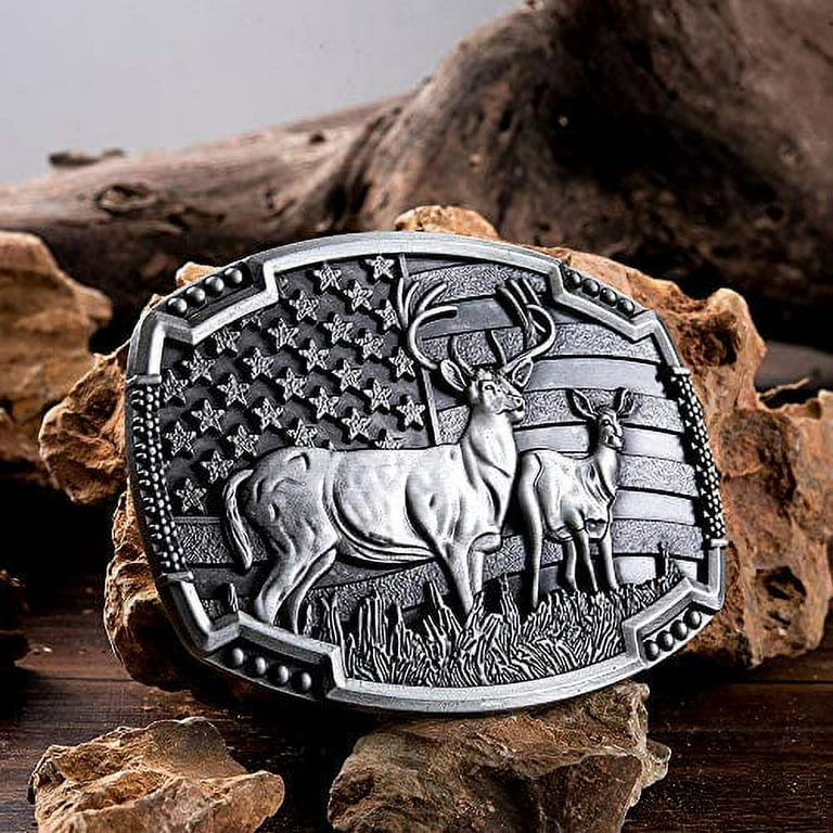 Western Style, Star Trophy Belt Buckle Buffalo Head