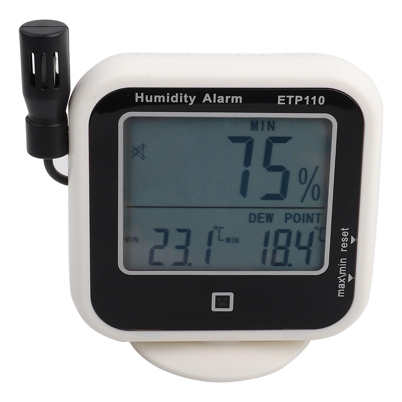 Dew Point Meter, LCD Display Thermo Hygrometer LED Alarm  For Warehouse For Laboratory