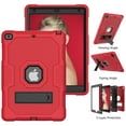 thumbnail image 5 of iPad 9.7 2018 2017 Case 5th/6th Generation, Kids Friendly Full-Body Rugged Hybrid Shockproof Heavy Duty Kickstand Drop Protective Cover, Red/Black, 5 of 6