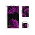 thumbnail image 4 of Purple Rose Towel Set of 3, Soft Microfiber Bath Towels, Hand Towel, Washcloths, Vintage Abstract Garden Flower Floral Black Quick-Dry Absorbent Towels for Bathroom Kitchen Hotel Beach Gym Spa, 4 of 7