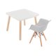 thumbnail image 1 of Mesa cuadrada con silla Eames con descansabrazos infantil  (Gris), 1 of 1