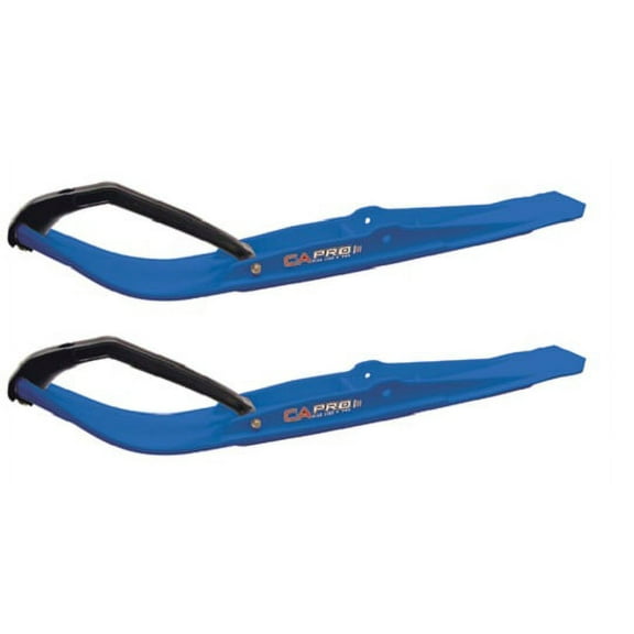 Pair of Blue C&A Pro RAZOR 6" Snowmobile Skis W/Black C&A Loops
