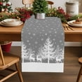 thumbnail image 5 of Christmas Table Runner Grey Xmas Tree Reindeer Table Runners Elk Deer Forest Snowflake Cotton Linen Dresser Scarf Kitchen Dining Table Decor for Christmas Holiday Party Decor 13x36 Inch, 5 of 9