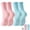 Polka Dot Pink + Blue - 2 Pack, variant on 2 Pairs Pilates Grip Socks for Women, Mid-Calf Polka Dot Ruffle Cuff, Non-Slip Yoga Socks with Gift Bag,US Size 5-10