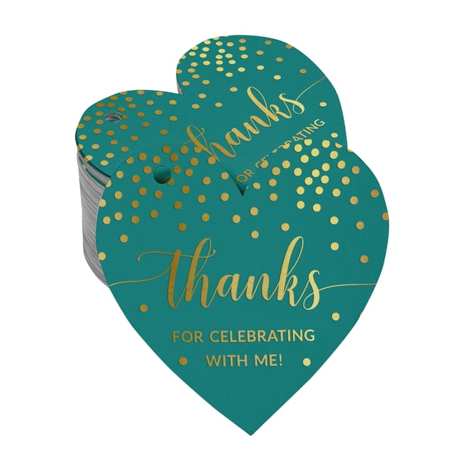 Inkdotpot Pack Of 100 Thanks For Celebrating With Me Birthday Favor Paper Tags Craft Real Gold Foil Hang Tags