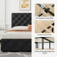 thumbnail image 6 of TROPOW King Size Bed Frame,with 4 Storage Drawers and Adjustable Headboard, Linen Upholstered Platform Bed Frame, Diamond Stitched Button Tufted, No Box Spring Needed,Black, 6 of 9