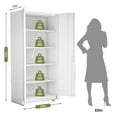 thumbnail image 2 of EDX 71" Metal Storage Cabinet with Pegboard, Locking Garage Cabinets with Adjustable Shelves, for Home, Office, Garage, White, 2 of 7