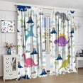 thumbnail image 4 of Kids Dinosaur Curtains Cartoon Dino Cute Animal Art Printed Curtain with Rod Pocket for Baby Boys Bedroom Nursery Children Home Decor Drapes Window Treatments 2 Panels Set 42x63in, 4 of 6