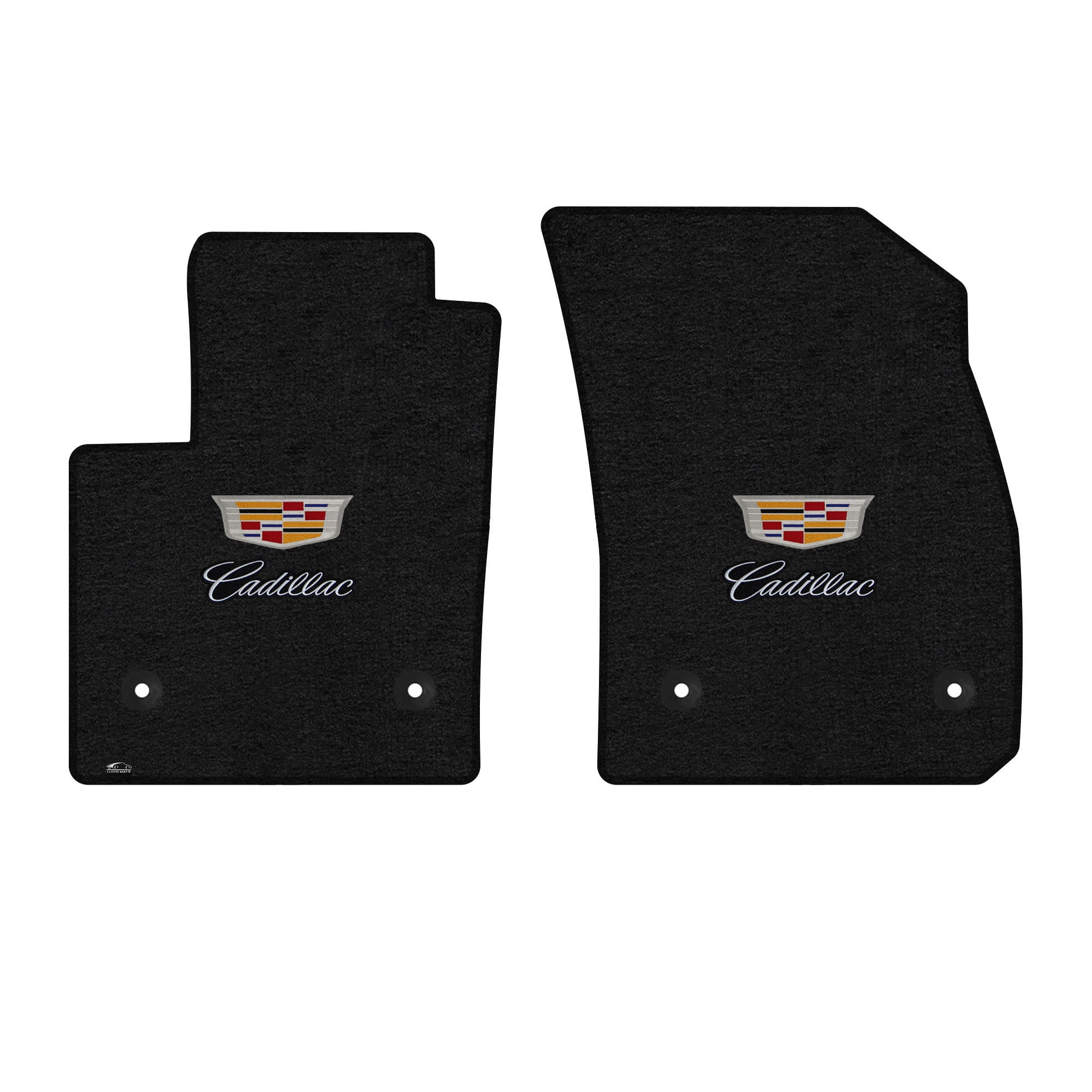 Lloyd Mats Custom Fit Floor Mats for Cadillac XT4 2019On LogoMat 2Pc Set Charcoal w/Double Logo