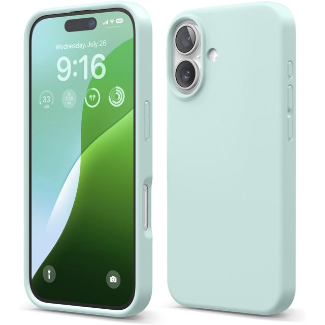 KOMI Compatible with iPhone 16 Pro Max Case, Premium Liquid Silicone Case, Full Body Protective Cover, Shockproof, Slim Phone Case, Anti-Scratch Soft Microfiber Lining, 6.9 inch Mint