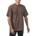 thumbnail image 5 of Pro Club Men's Heavyweight Cotton Short Sleeve Crew Neck T-Shirt, Brown, 7X-Large, 5 of 5