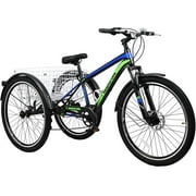 Mooncool Mountain Tricycle for Adults, 7 Speed Three Wheel Bike, 24/26/27.5 Inch Adults Trikes with Shopping Basket, Exercise Men's Women's Tricycles