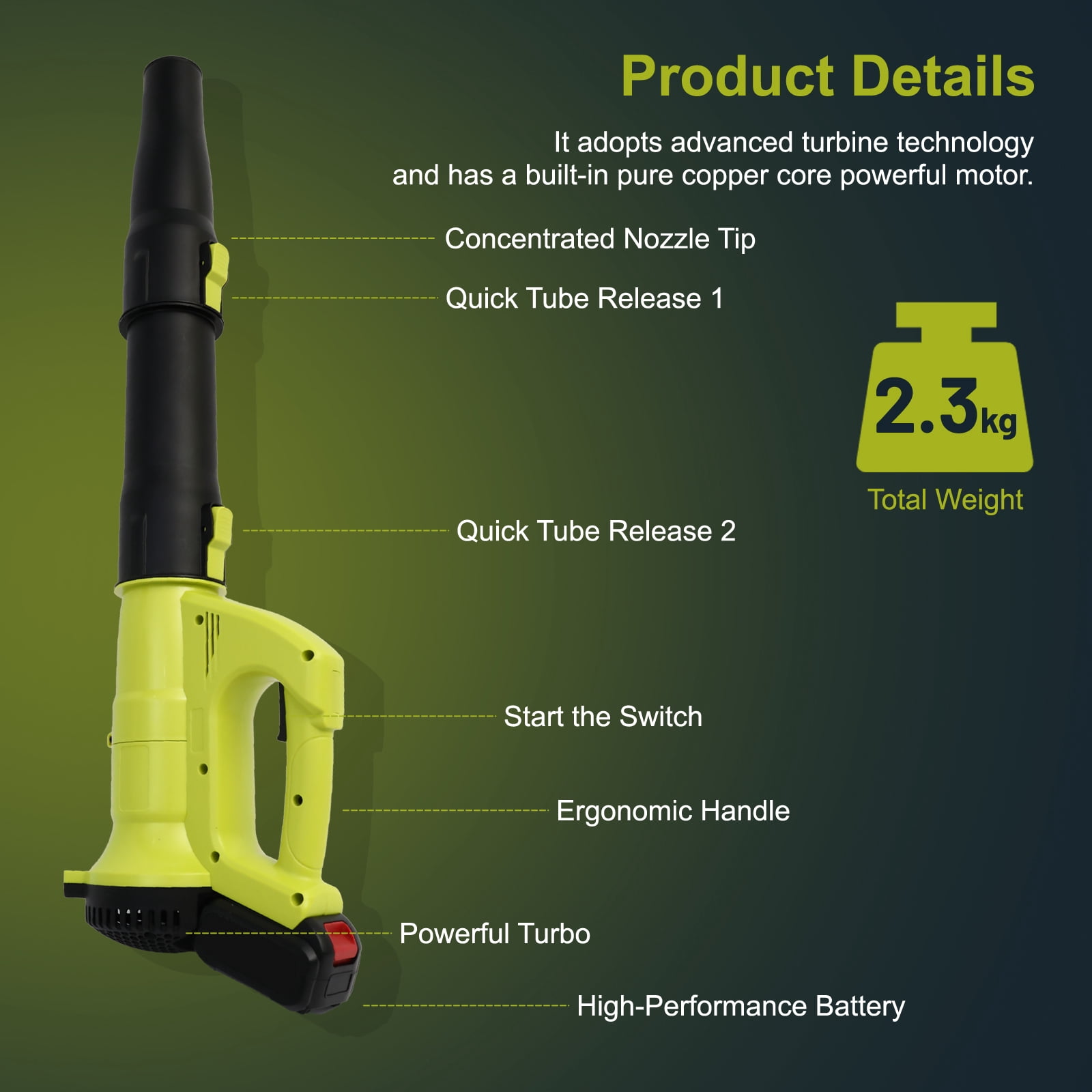 Handheld Leaf Blower Battery Powered, 21V Electric Cordless Leaf Blower, Powerful Turbo Technology, with Battery and Charger, for Patio Cleaning, Lawn Care, Leaf and Dust Blowing