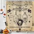 thumbnail image 2 of Halloween Shower Curtain, Devil Witch Skull Magical Chemistry Potions Pattern Bath Curtains Funny Halloween Bathroom Curtain Waterproof Fabric with Hooks for Home Decor, 72Wx84H, 2 of 6