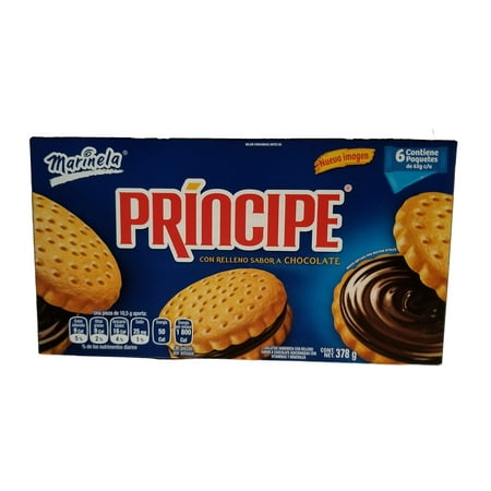 Marinela Principe Sandwich Cookies. Delicious Crispy outer and a smooth chocolate center.1 box (6