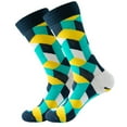 thumbnail image 1 of Adult Unisex Diamond Square Printing Colorful Street Personality Medium Socks, 1 of 2
