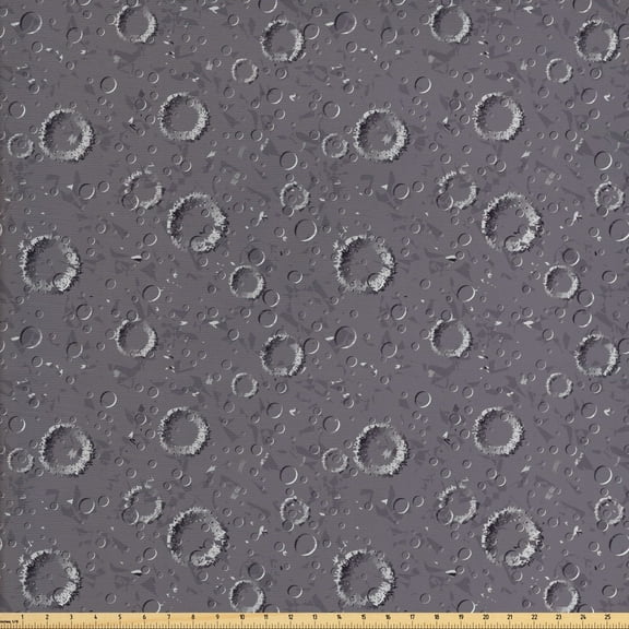 Ambesonne Space Fabric by the Yard Upholstery, Asteroid Surface Crater, 10 Yards, Dimgrey
