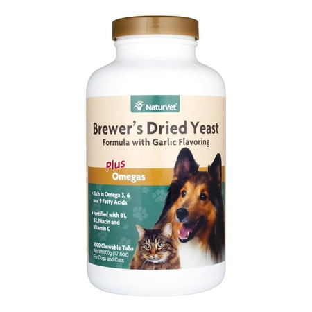 NaturVet Brewer's Yeast & Garlic Plus Omega Chewable Tablets, 100 (Best Brewers Yeast Tablets)