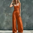 thumbnail image 5 of PBFRDSJ Women's Sleeveless Wide Leg Jumpsuit Button Front Cami Loose Rompers Sleeveless Vintage Flowy One Piece Jumpsuits, 5 of 6