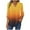 Yellow-1, variant on ShiShine 3/4 Length Sleeve for Women Tops Henley Shirts V Neck Gradient Color Trendy Work Clothes Fashion Outfits