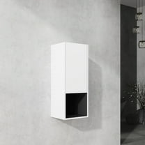 Tcbosik Wall Mount Bathroom Cabinet, Above Toilet Storage Cabinet with Open Shelf and Soft Closing Door for Home, Apartment, White