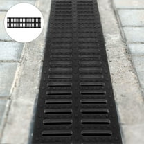 OFFIGAM Black Plastic Trench Grate for Kitchen and Bathroom Drain, Sewer Cover, Versatile and Easy to Install