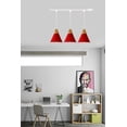 thumbnail image 4 of FSLiving J-Style Track Mount Pendant Fixture Scandinavian Style Pendant Lights for Kitchen Hanging Lamp Modern Wood and Aluminium Light Customizable,Red - 3 Lights, 4 of 6