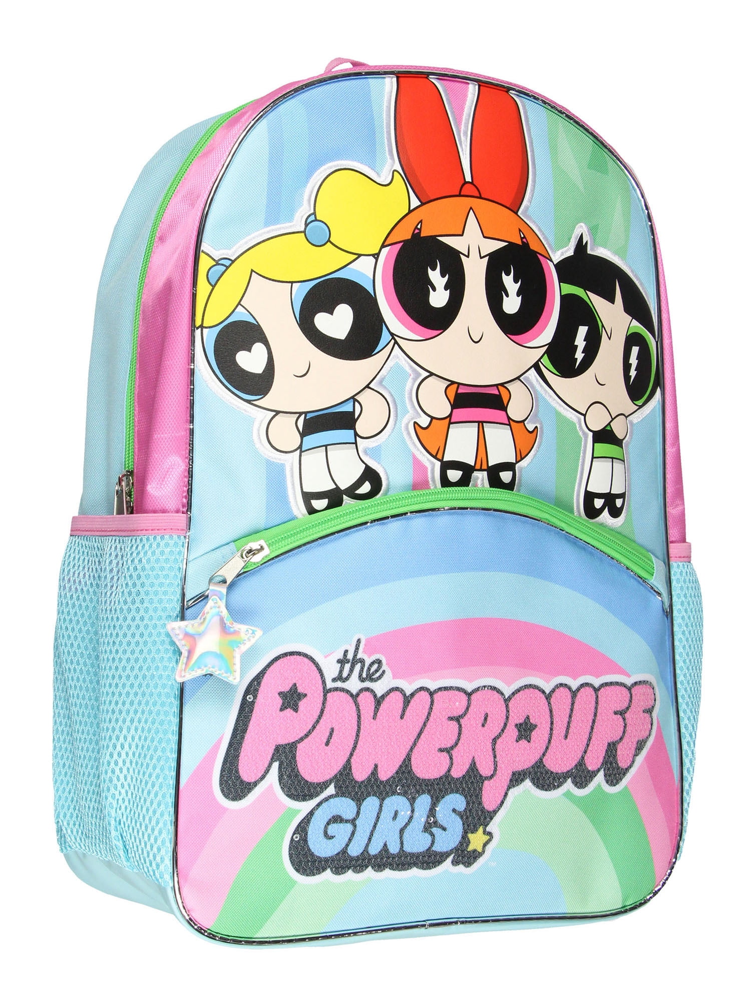 The Powerpuff Girls Buttercup Blossom Bubbles Heroine Stance Backpack 17" Travel Laptop Backpack