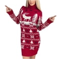 thumbnail image 1 of Vestidos de Navidad Para Mujer Vestido de Punto de Manga Larga Ajustado Con Cuello Alto Odeerbi ODB186746, 1 of 7