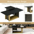 thumbnail image 5 of Harper & Bright Designs Modern Black Coffee Table Set of 2, Wood Center Table with End Table, Square Coffee Table with Storage for Living Room, 5 of 13