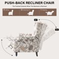 thumbnail image 4 of UIXE Floral Pushback Recliner Chair, Fabric Upholstered Armchair Push Back Accent Chair for Living Room, Rivet Trim Club Chair Home Theater Single Sofa Reading Seat, Plants Beige, 4 of 7
