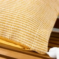 thumbnail image 6 of TOWN & COUNTRY TERRA Alara Ribbed Texture Handcrafted Indoor Outdoor Decorative Pillow, 100% Recycled Materials, UV Fade Resistant, Water Repellent, Yellow/Ivory, 20"x20", 6 of 9