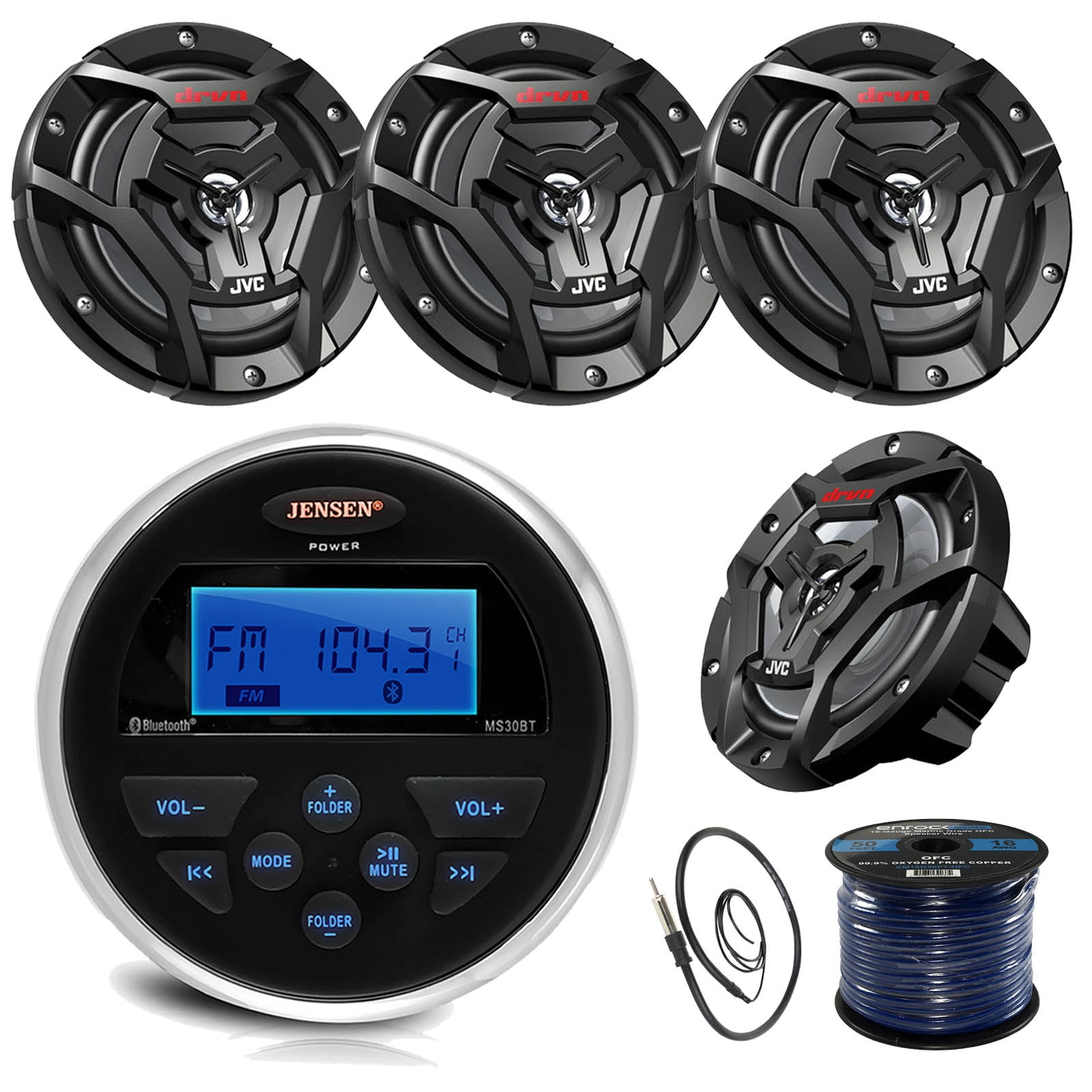 marine radio speaker combo