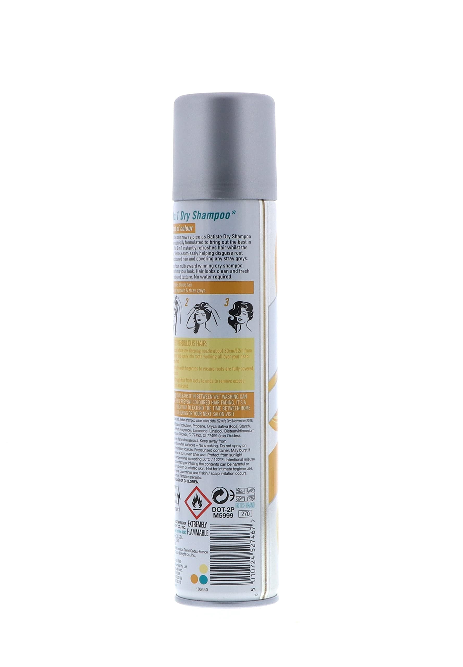 Batiste Dry Shampoo, Brilliant Blonde, 6.73 Fl Oz, Pack of 8 Brilliant Blonde 8-Pack
