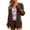 Coffee, variant on Amidoa Long Sleeve Sweaters for Women Cardigan Bronze Knit Open Front Long Pockets Solid Cardigans Womens Cardigans L