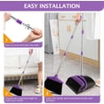 thumbnail image 3 of 1-Pack Purple Upright Broom & Dustpan Combo Lightweight Stainless Steel Long Handle for Home Kitchen Office Pet Hair Cleaning, 3 of 4