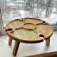 thumbnail image 1 of Wooden Outdoor Folding Picnic Table Portable 2 in 1 Wine Glass Rack, Foldable Desk Wine Glass Rack Table Picnic Tray, 1 of 5